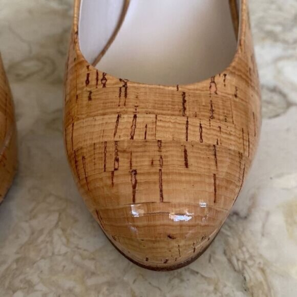 Michael Kors Patent Leather Cork Finish Platform Stilettos 5” Heel 1” Platform - Picture 10 of 15